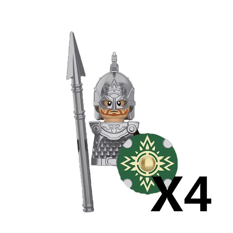 MOC Středověcí rytíři Orkové Stavební kostky Figurky Hračka Vojáci Stráž Zbraně Luky Šípy Štít Brnění Vlajky Pochodně T016