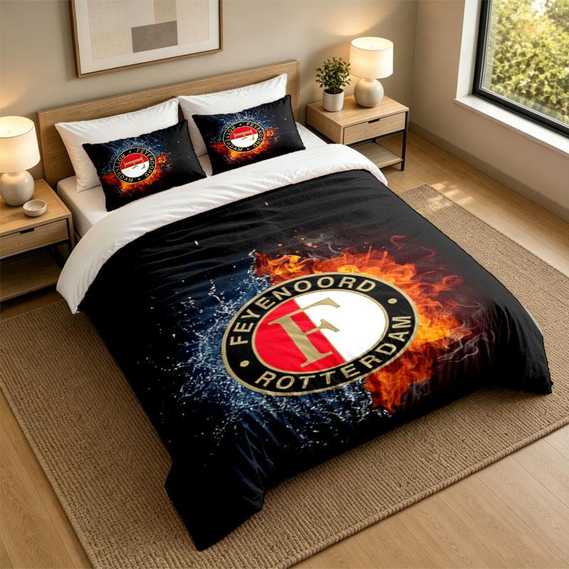 3Pcs Bedding SetFeyenoord Soft Bed Sheet and Two Pillowcases Home Bedroom Decor