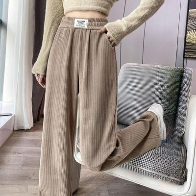 Pantaloni da donna alla moda con design dritto e gamba larga, perfetti per l'abbigliamento casual in autunno e inverno