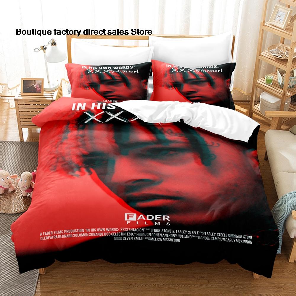 Sizes for Fans Bedroom Twin Full Queen King Size XXXTentacionBedding Set 3PCS Rapper Collage Print Duvet Cover All