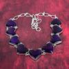 Purple Flash Labradorite 925 Solid Sterling Silver Jewelry, Handmade Bracelet & Necklace For Her, Fantastic Heart Shape Gemstone Jewelry Set For Women