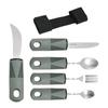 Set di Forchetta e Cucchiaio da Tavola Regolabile con Manico Antiscivolo Acciaio Inossidabile Posate Adattive Stoviglie per Anziani Gadget da Cucina