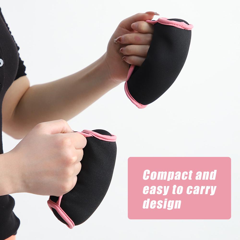 1Pair Wrist Support Soft Hand Weights Adjustable Straps - 2Lb 4Lb - Comfortable & Secure Weighted Neoprene Dumbbells With Straps
