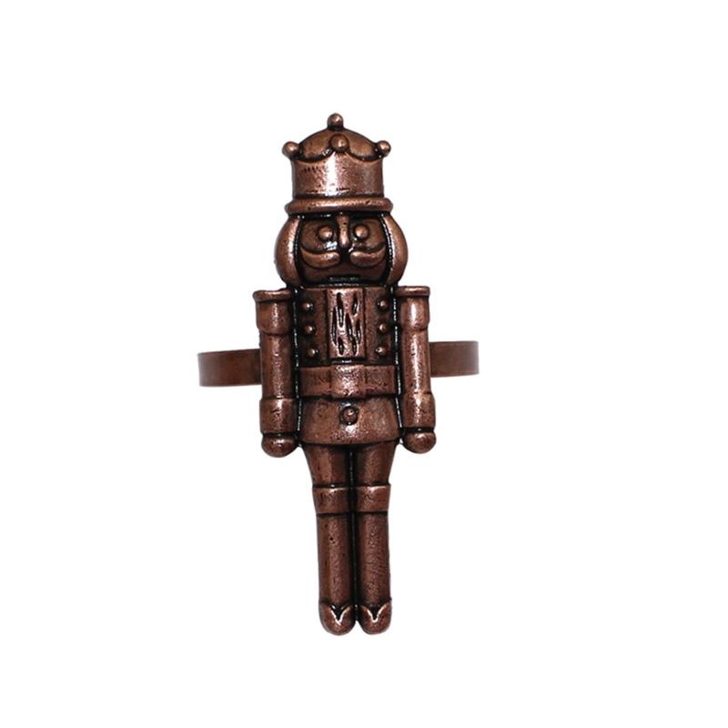 Pack of 6 Nutcrackers Soldier Napkin Rings Christmas Decorations Restaurant Table Decor Vintage Napkin Buckle Holder