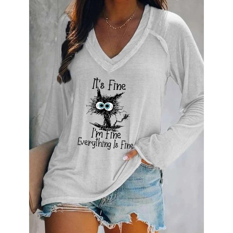 Autumn 3D Printed Multi Color Pattern Shoulder Sleeve Set Head Long Women's T-shirt