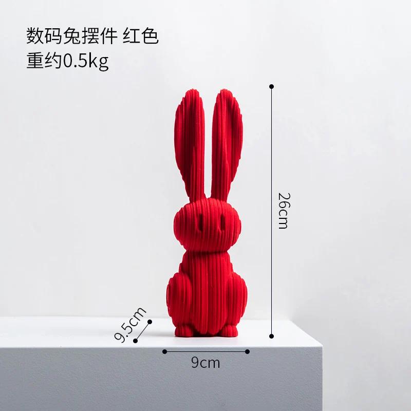 BEPAN Resin digital rabbit home living room decoration accessories porch wine cabinet coffee table decoration accessories European art