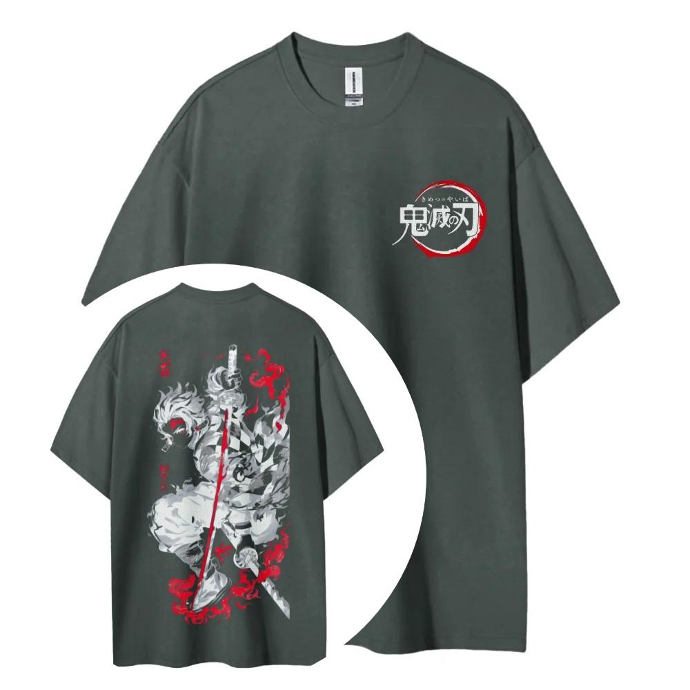 Demon Slayer Kimetsu No Yaiba Cotton Unisex Round Neck Anime TShirt Mens and Womens Summer Fashion Breathable Street TShirt