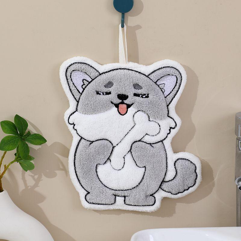 Cartoon embroidery hand towel hanging style hand towel hanging style cute living room bedroom ins home use