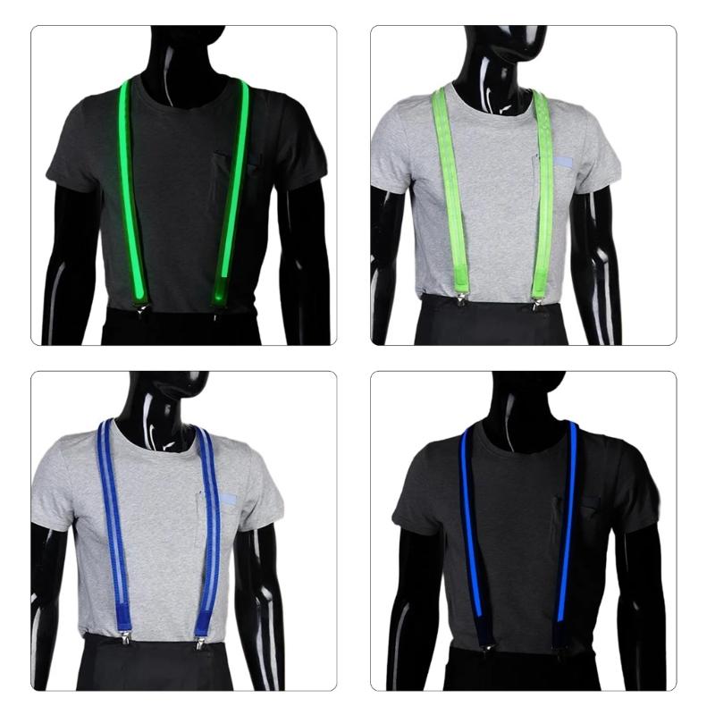 Light Up Suspender Brace for Men Back Harness Strap for Music Festival Party Night Club Costume Shoulder Bondage Strap