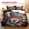 Set Copripiumino Trapuntato con Fantasia Liverpool Football Club Decorazione per la Casa Regalo (1 * copripiumino + 2 * federe senza imbottitura)