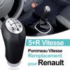 Pommeau de Vitesse 3 Levier de Vitesse pour Renault Clio III 2005-09, Megane 2 Laguna 2 2003-09, Clio 4 2012-19 Noir Cuir