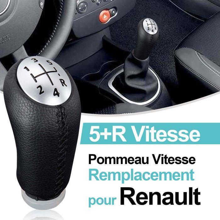 Pommeau de Vitesse 3 Levier de Vitesse pour Renault Clio III 2005-09, Megane 2 Laguna 2 2003-09, Clio 4 2012-19 Noir Cuir