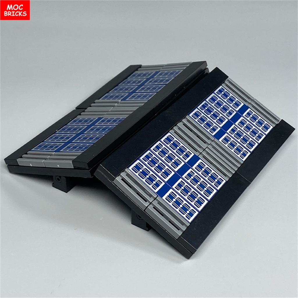 MOC Blocks Solar Povoltaic Panel Tile 1x4 Downtown House Roof 2431pb499 Assembled Construction Bricks Accessories Children Playthings