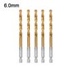 1/4 Inch Hex Shank Drill Bits 5pcs HSS Set 1 5 6 5mm Reliable Performance