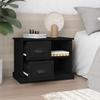 VidaXL Black Bedside Table 60x35.5x45 Cm 816369