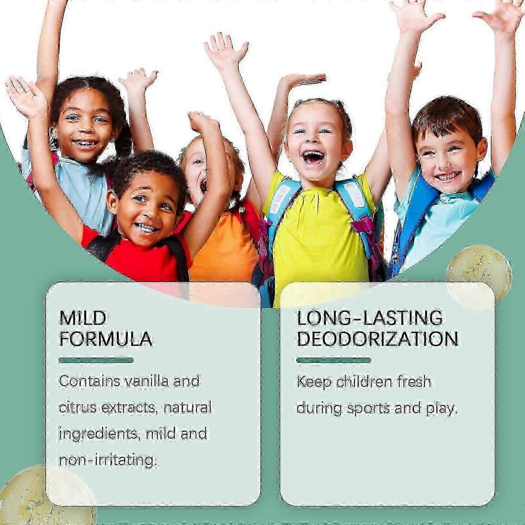 2025 Fresh Natural Deodorant For Kids Teens Aluminum Free, Hypoallergenic Deodorant, Vanilla Citrus Roller Fragrance, Children's Sweat Roller Armpit S