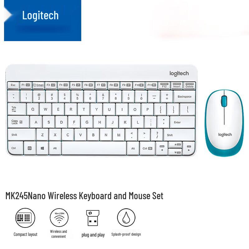 

Logitech MK245 Nano Wireless Keyboard and Mouse Combo