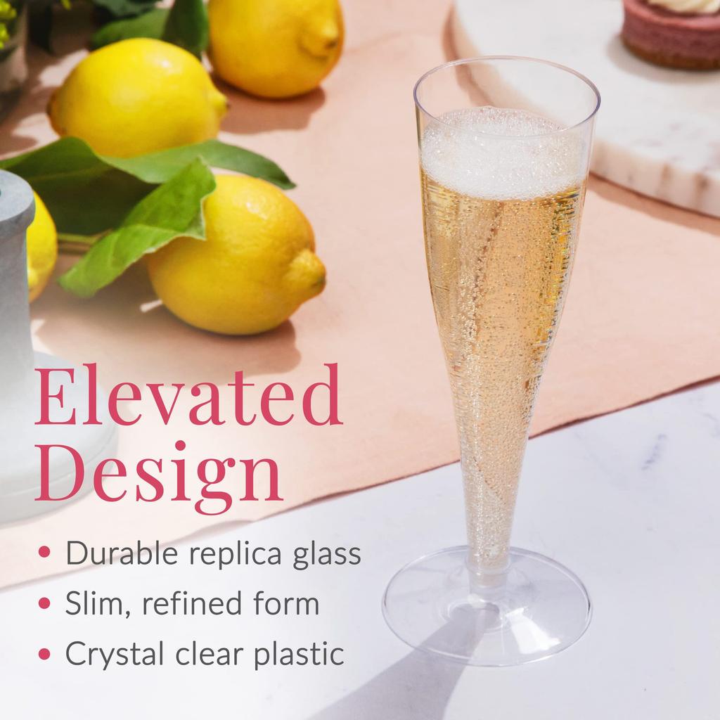 10PCS Disposable 4.5oz Plastic Champagne Flute Cup For Wedding Party Cocktail Wine Glasses Clear Plastic Stemware For Banquet Event KTY