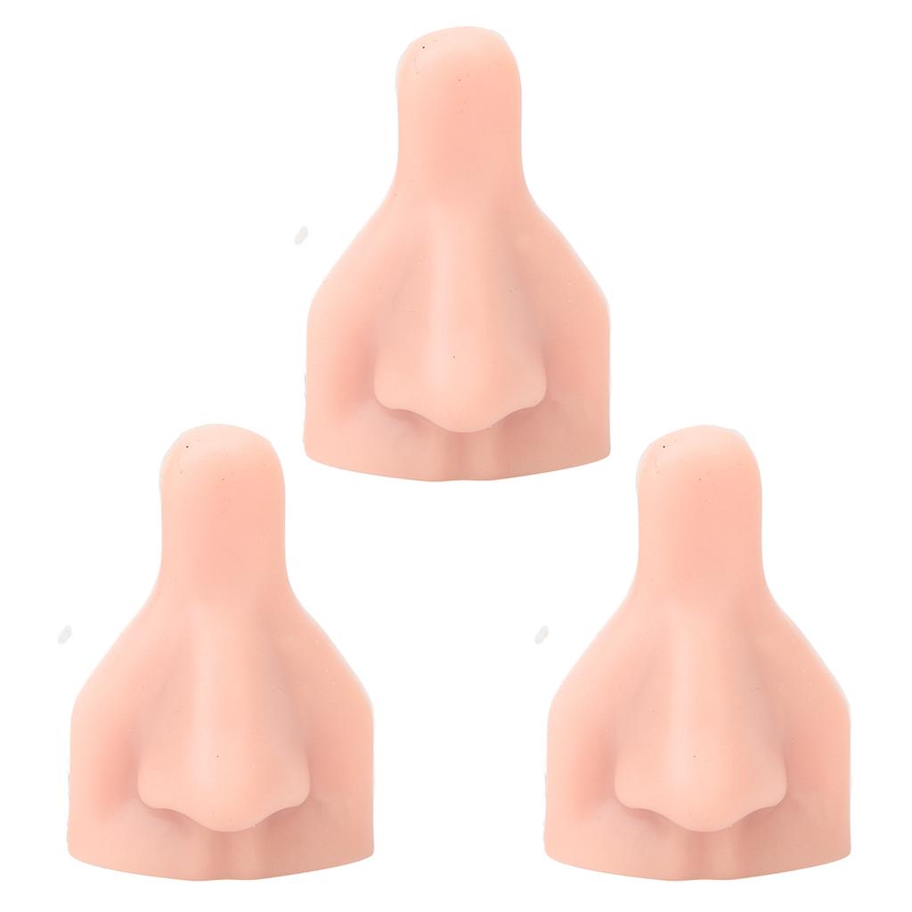 Nose Model Soft Flexible Reusable Simulation 3PCS 3D Silicone Nose Model for Practice Teaching Silicone Prosthetic Nose