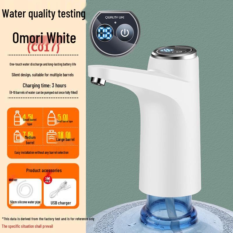 Universal Rechargeable Electric Water Pump for Large Barrels with One-Button Dispensing