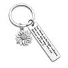 Inspirational Sunflower Keychain Friendship Jewelry Best Friend Gift Jewelry Friends Moving Away Gift English Phrases Key Ring