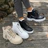Women's Large Size Fur Mouth Thick Sole Soft Sole Winter Warm Fur Snow Boots Padded Lined Ankle Boots Non-Slip Hiking Sports Cotton Boots