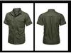 Men's Summer Military-Style Cotton Short-Sleeve Shirt - Casual, Lightweight, Multi-Pocket, Plus Size Workwear