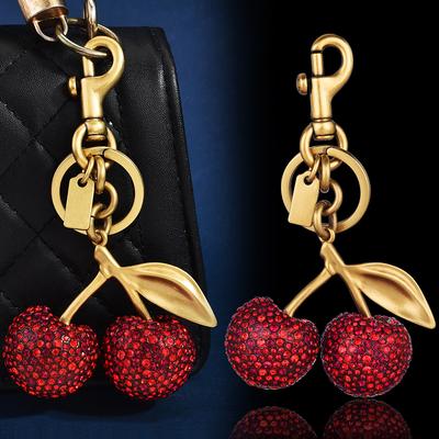 Accessories Full Diamond Cherry Bag Keychain Fruit Cherry Fashion Pendant