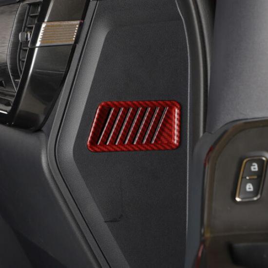 For F-150 Red Carbon Fiber Side Air Condition Vent Outlet Trim for Ford F150 21+