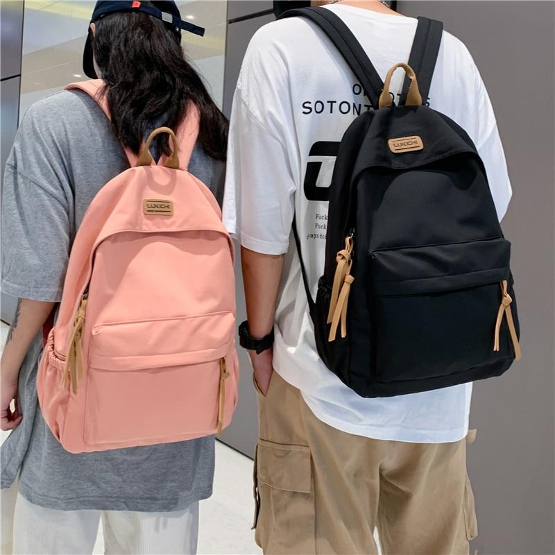 Hombres Mujeres Harajuku Mochila Escolar Hembra Hombre Cool Impermeable  Bolsa de Viaje Chica Chico Color Sólido Mochila Damas Bolsas de Estudiante  Lindo comprar a buen precio — entrega gratuita, reseñas reales con