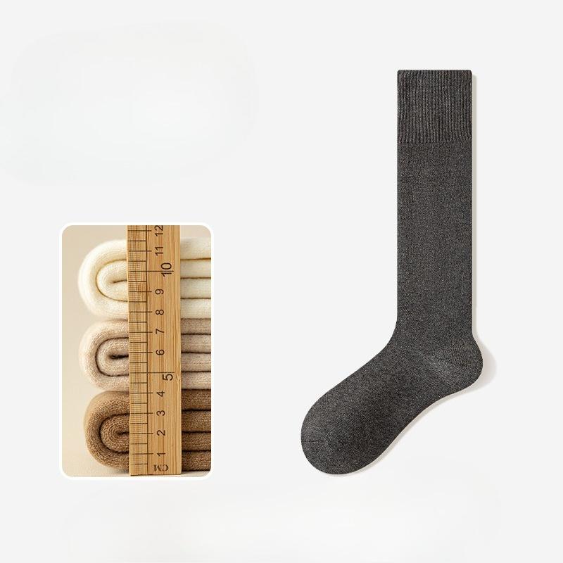 

Winter and Autumn Thick Wool Socks, Warm Calf Socks, Children s Extended and Lined Wool Ring Socks, High-topped Socks, Women s Base Layer Socks 1 pair темно серый