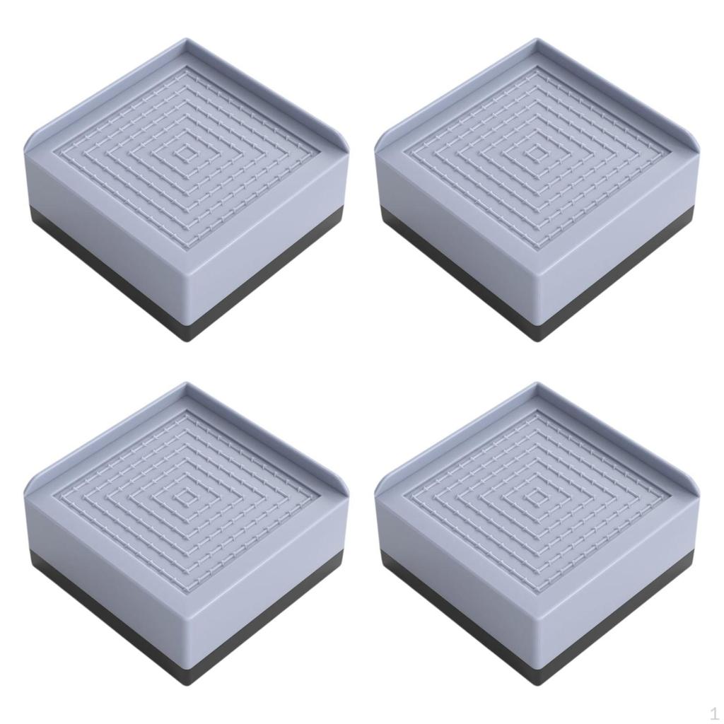 4 Pieces Bed Risers Furniture Leg Extenders Lifters Portable Simple Sturdy Nonslip Raising Blocks