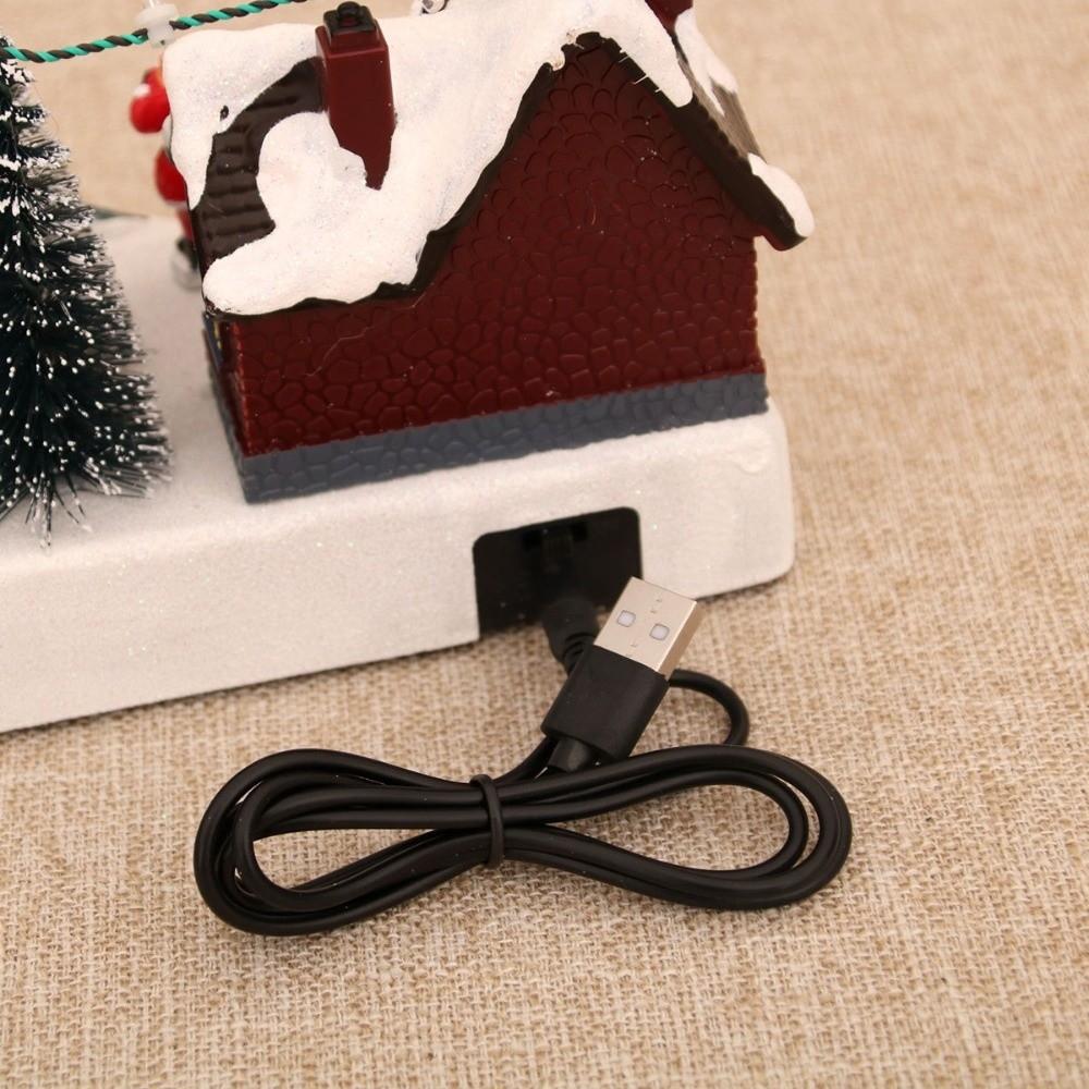 LED Light Up Village Xmas Lighting Music Box DIY Xmas Octave Box for Holiday Home Decor