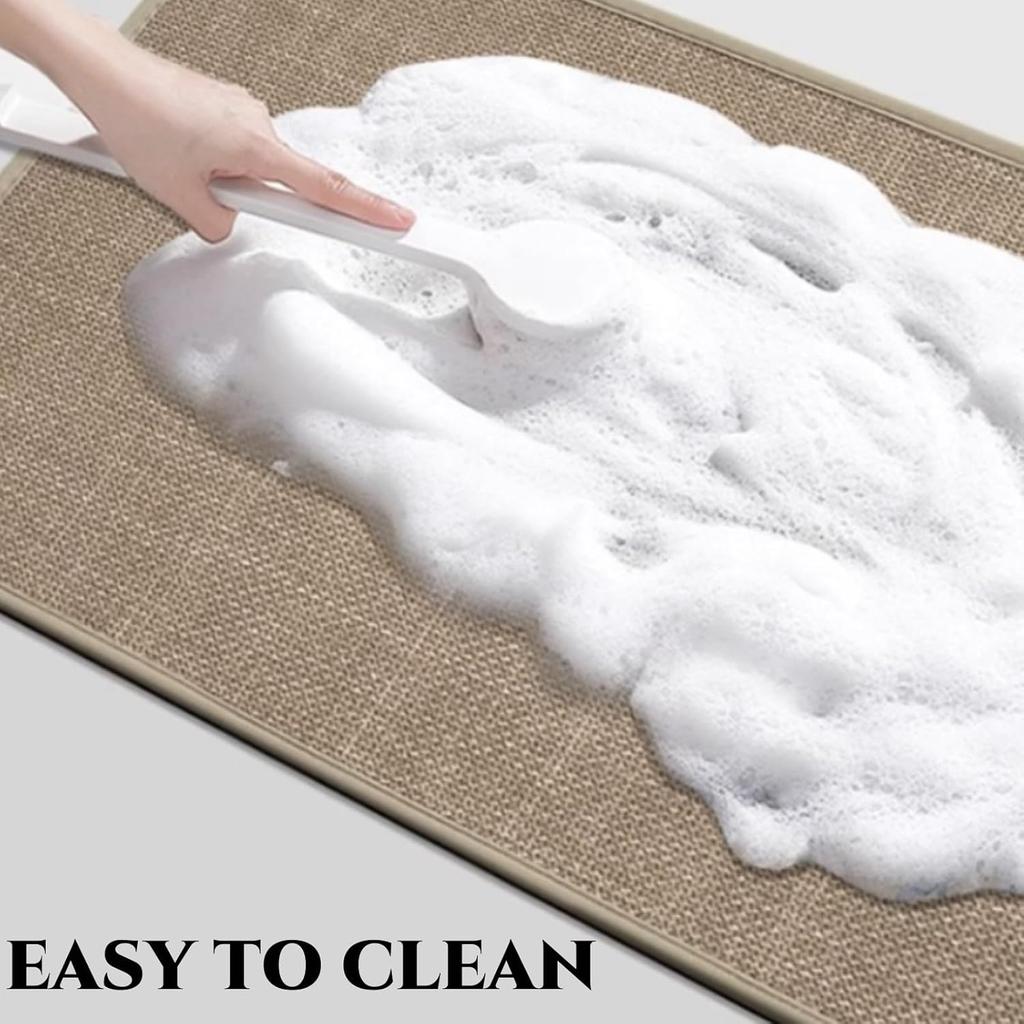 Non-Slip Corner Shower Mats,Semi-Circular Bath Mat, Curved Bath Rug, Washable Absorbent Camper Bathroom Rug, Corner Bath Mat Carpet for Circular