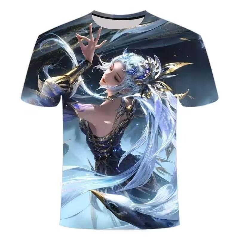 New Summer Men s 3D Digital Printed Short-Sleeve T-Shirt XL