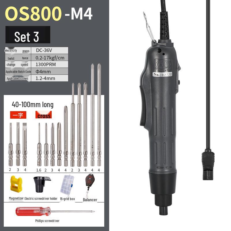 Oushen 801800 Electric Screwdriver Set with High-Quality Motor and Straight Handle for Household Use