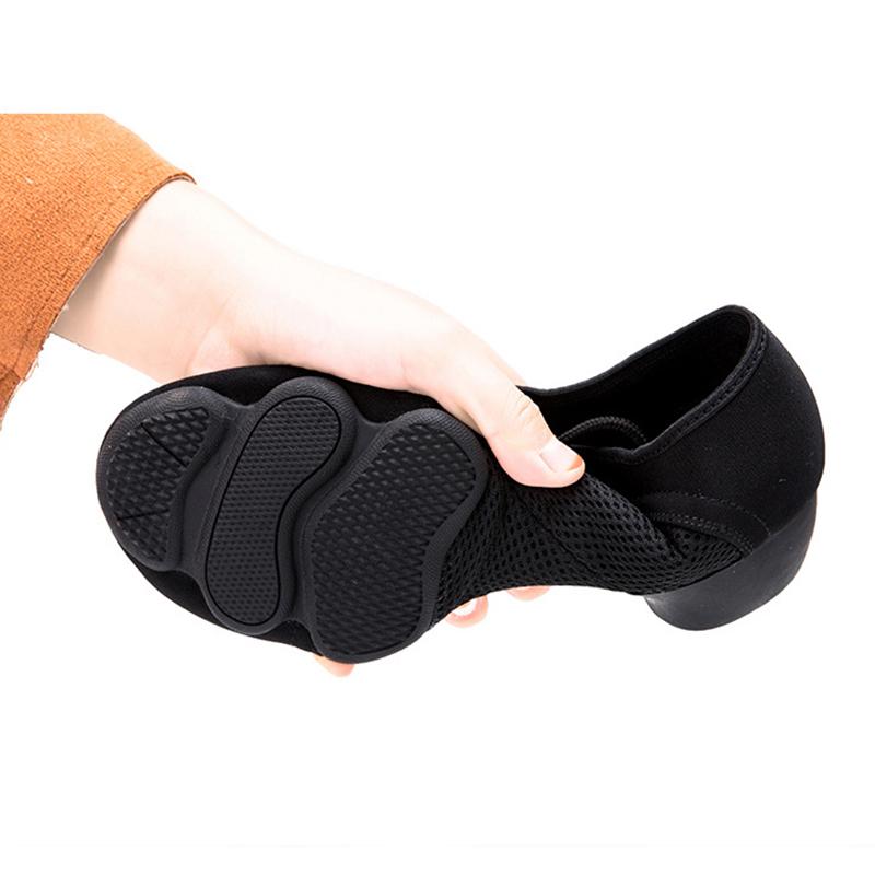 Latin Dance Shoes Female Adult Soft-soled Teacher Shoes Autumn Oxford Cloth Mesh Men and Women Dancing Shoes