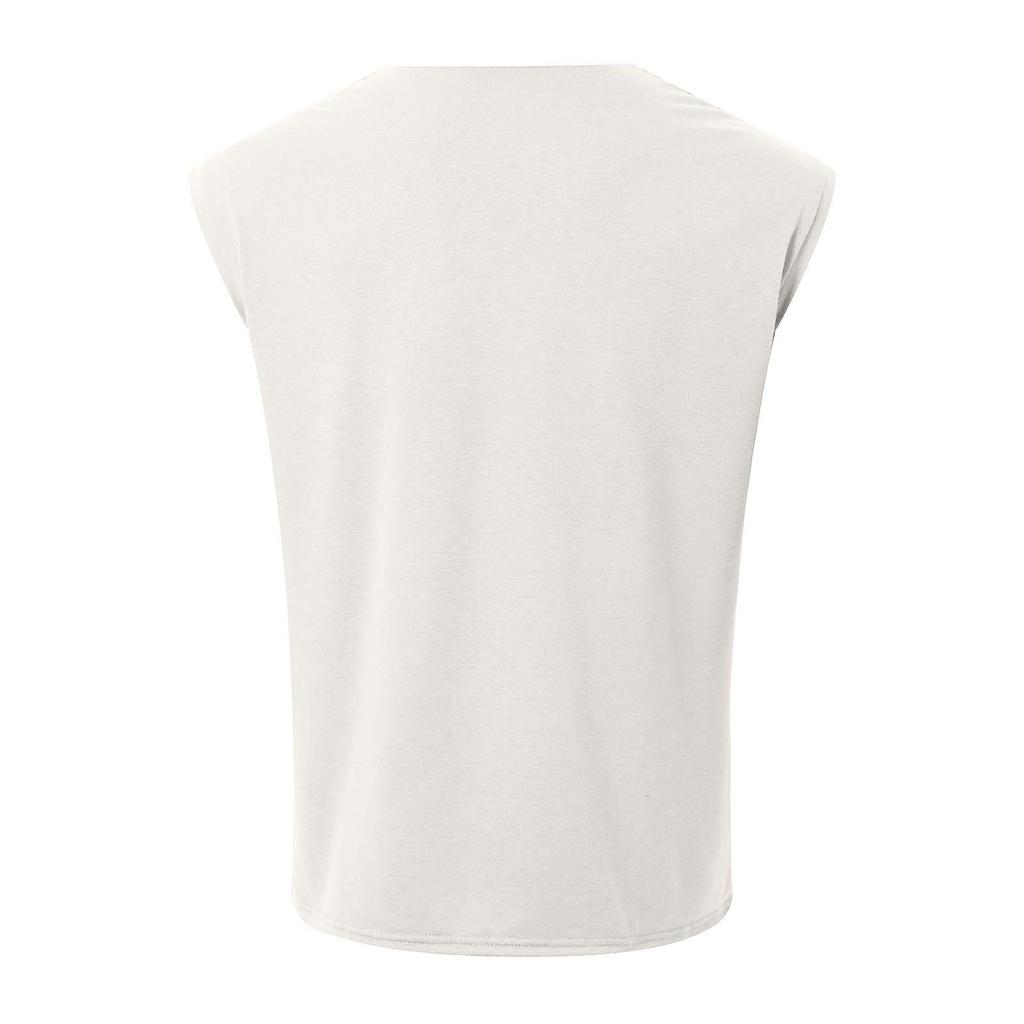 Men's Sleeveless Color Sports V-neck Base Shirt, Swing Neck Vest