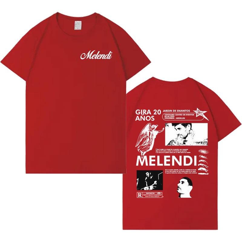 Singer Melendis Harajuku New Album TShirts Men High Quality T Shirts Cotton Casual Y2K Short Sleeve Hot Sale Clothes Teenagers