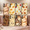 Cute Bread Illustration Phone Case Black Silicone Soft For Samsung S25,S24,S21,S22,S23,S30,Ultra,S20,Plus,Fe,Lite