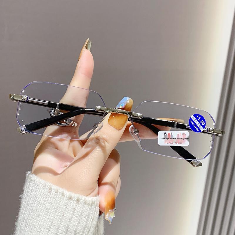 Advanced Frameless Photochromic Beveled Reading Glasses with Anti-Blue Light & High Definition