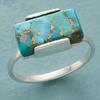 1pcs Retro Bohemian Synthetic Turquoise Ring, Geometric Square Copper Ring, Perfect Choice for Daily Festivals, Leisure Parties