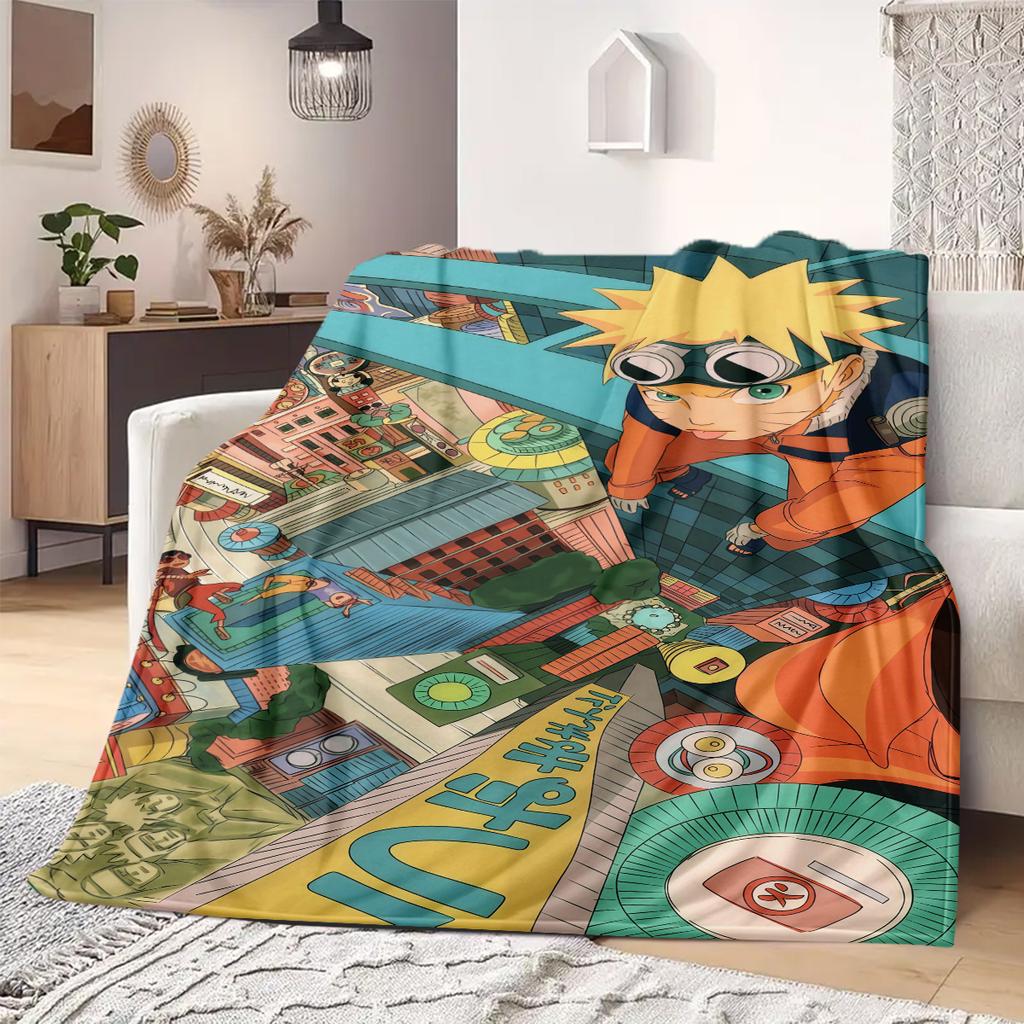 Naruto Anime Print Blanket Warm Comfortable Flannel Blanket Suitable for Bedrooms, Sofas, Beds, Chairs, Picnics, Travel