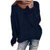 Women's Sweater Casual Long Sleeve V Neck Solid Loose Chunky Knit Pullover Tops