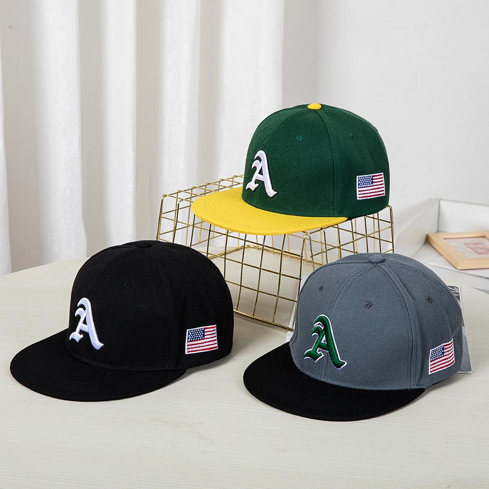 Hip-hop Flat-brimmed Baseball Cap A Letter Three-dimensional Embroidery Outdoor Shading and Sun Protection Young Men's and Women's Hip-hop Trendy Hat