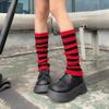 Lolita Long Fingerless Gloves Y2K Fingerless Arm Warmers Arm Cover Striped Knitted Arm Sleeves  JK