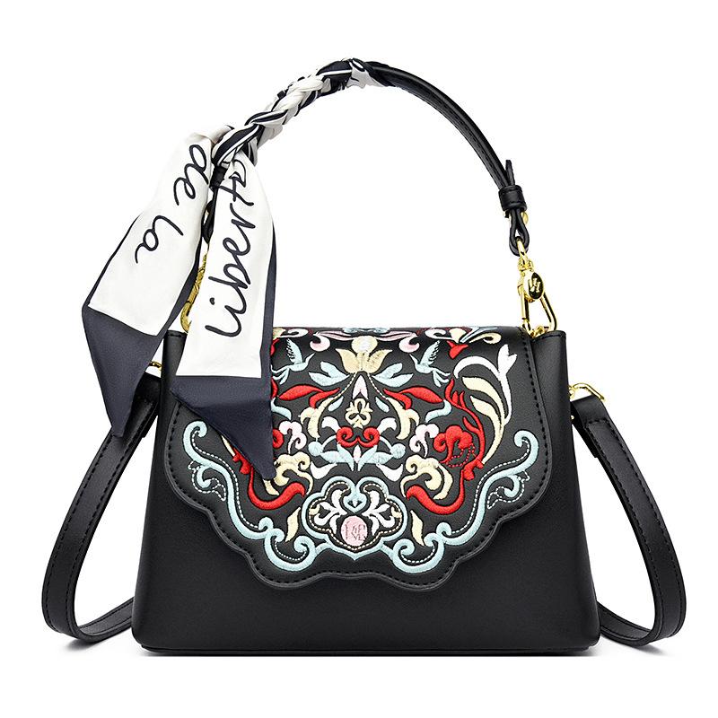 Tasche Crossbody-Tasche, Neue High-End-Damentasche, Modische Retro-Kunst, Schultertasche mit chinesischem Stil Stickerei