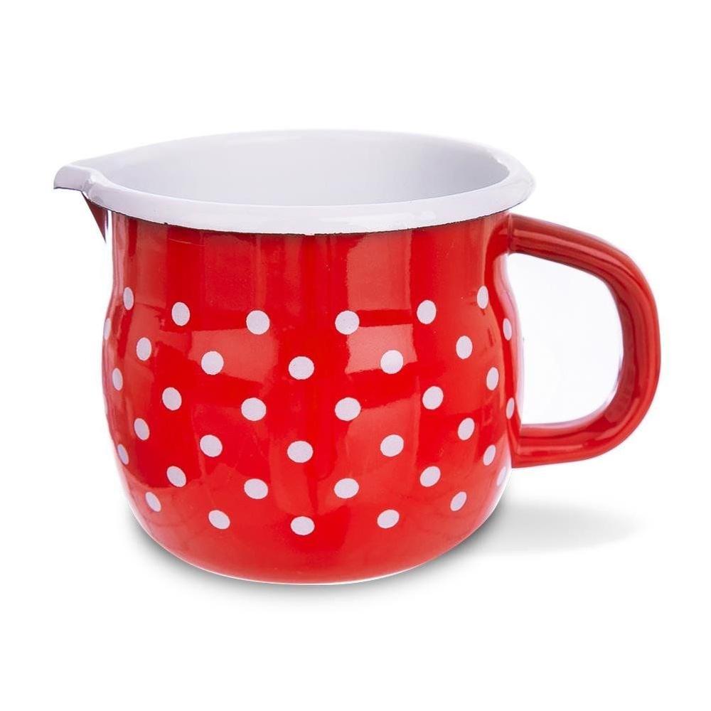 TECKA rote Punkte Emaille-Tasse 800 ml