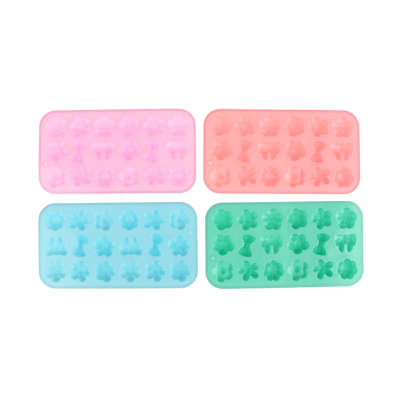 1Pc 18Cavities Flower Bow Tie Silicone Mold Diy Pudding Ice Baking Tools Biscuit Pastry Dessert Fondant Candle Cake Mold