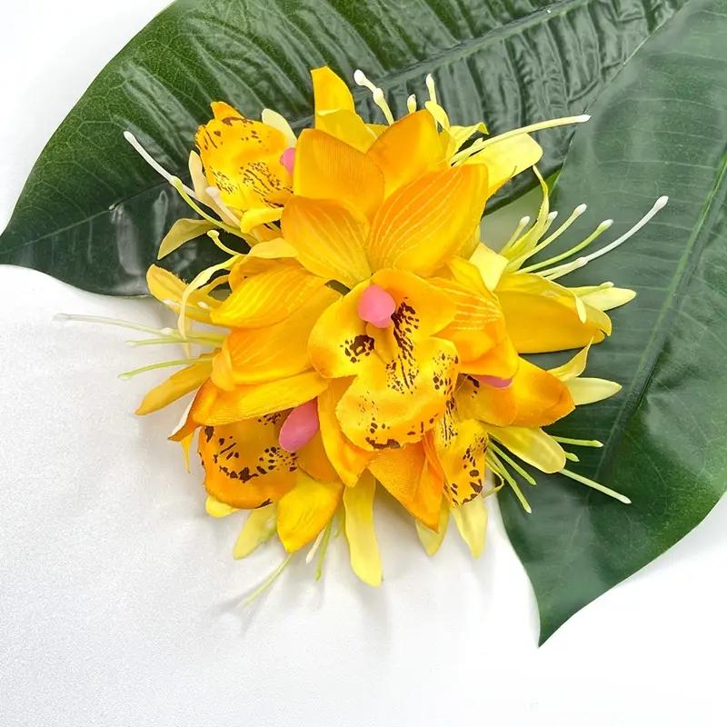 Large Sweet Equinox Flower Hair Clips Simulated Orchid Flower Hair Pins Beach Hawaii Vacation Foral Hair Clips Hair Accessories